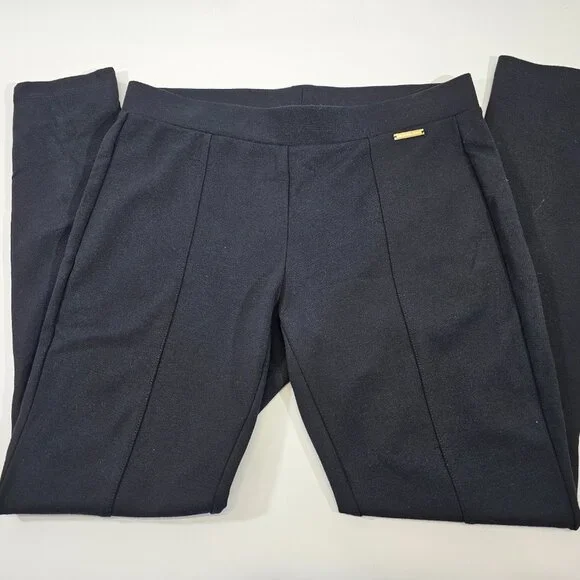 Women 's Medium Michael Kors Pull On Center Seam Ponte Pants Stretch Slacks - Picture 2 of 6